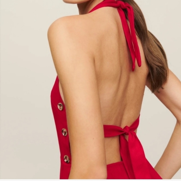 Reformation Mar linen midi dress Sz 4 NWOT - Picture 3 of 5